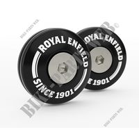 EMBOUTS FIXATIONS AMORTISSEURS ARRIERE NOIRS pour Royal Enfield INTERCEPTOR 650 TWIN EURO 4